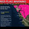 Red flag warning for North and East Bay Hills extended to Tuesday night
